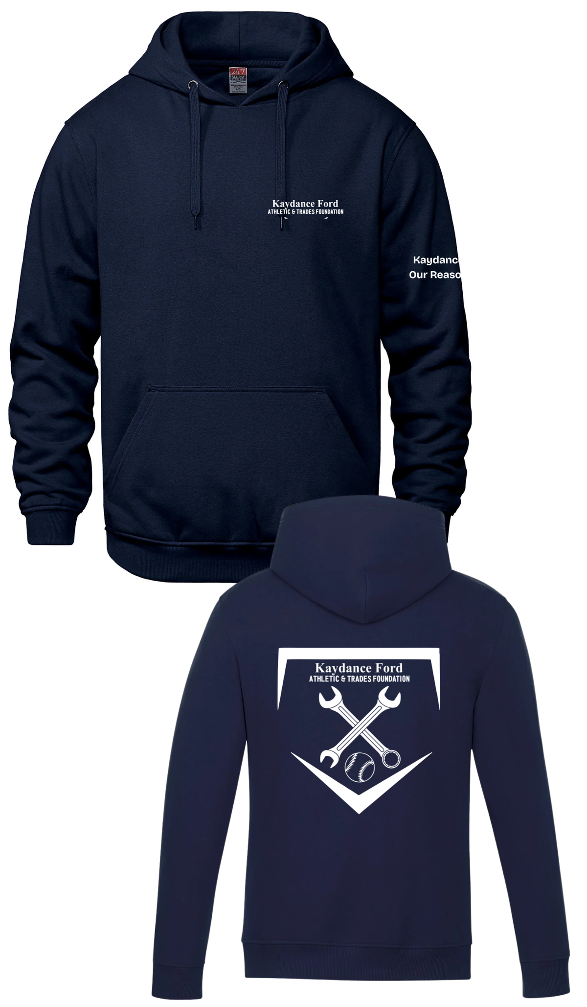 Left Chest Hooded Sweatshirt- Kaydance Ford Athletics & Trades Foundation