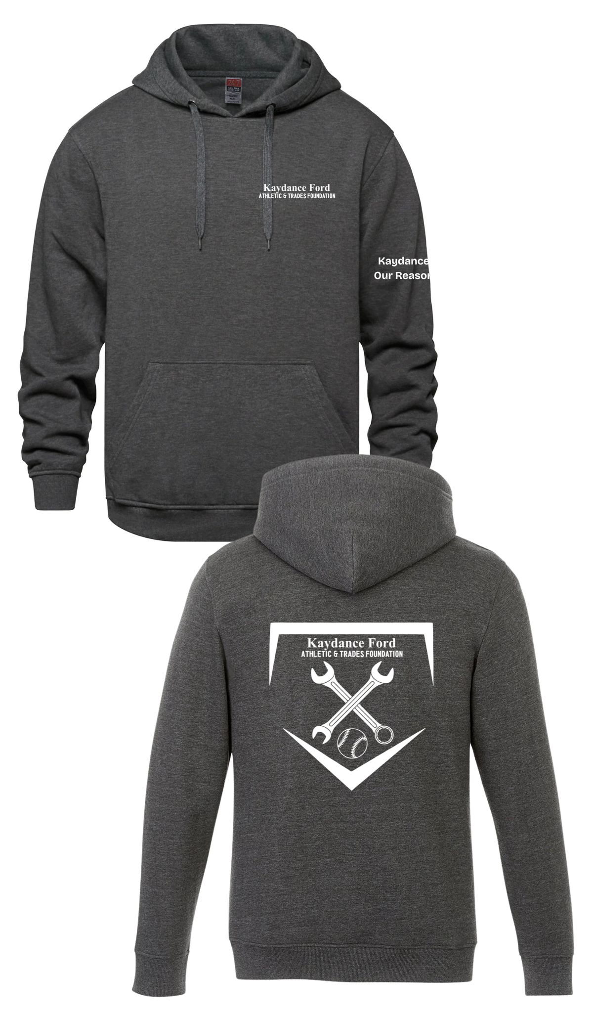 Left Chest Hooded Sweatshirt- Kaydance Ford Athletics & Trades Foundation